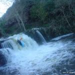 Photo of the Pollanassa (Mullinavat falls) river in County Kilkenny Ireland. Pictures of Irish whitewater kayaking and canoeing. Mike Flynn. Photo by TW