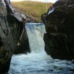 Photo of the Coomeelan Stream in County Kerry Ireland. Pictures of Irish whitewater kayaking and canoeing. 150m below third bridge. Photo by Daith
