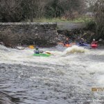 Photo of the Upper Bann river in County Armagh Ireland. Pictures of Irish whitewater kayaking and canoeing. Hazelbank Weir. Photo by Malcolm