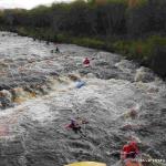 Photo of the Bunduff river in County Leitrim Ireland. Pictures of Irish whitewater kayaking and canoeing. Taking a swim on the Duff.