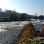 Photo of the Nore river in County Kilkenny Ireland. Pictures of Irish whitewater kayaking and canoeing. Thomastown weir. Photo by Jim Brown